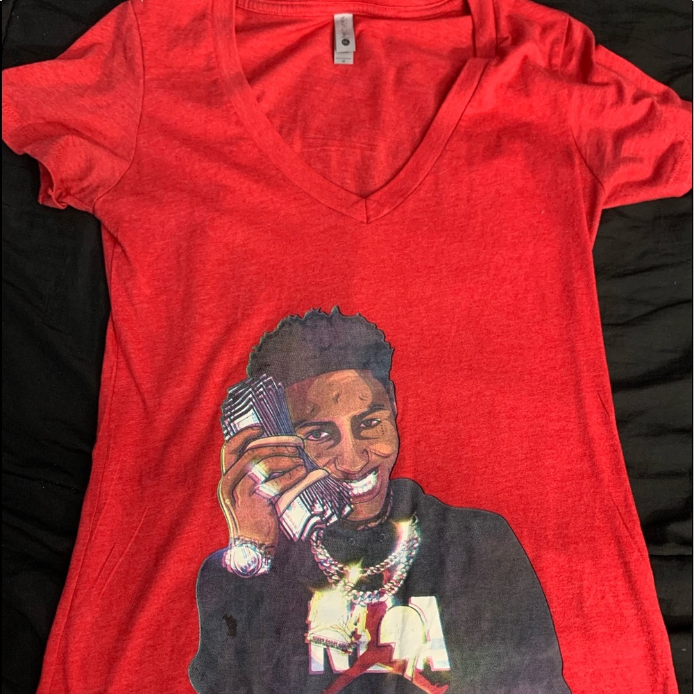 Red NBA Youngboy/ Youngboy Never Broke Again Graphic V-neck T-shirt size medium